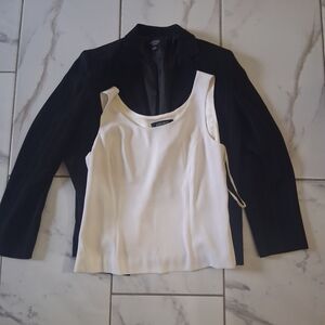 Kasper Black Blazer with Cream Camisole